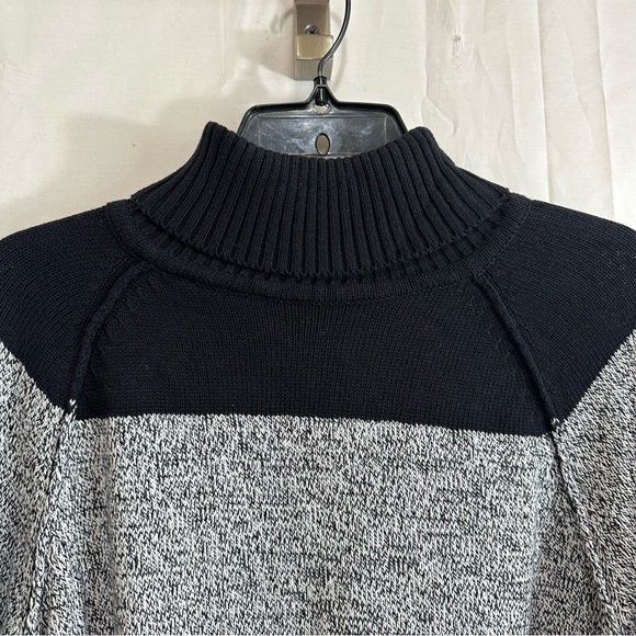 Karen Scott Womens Black Colorblock Turtleneck Sweater Petite XL - Picture 2 of 7